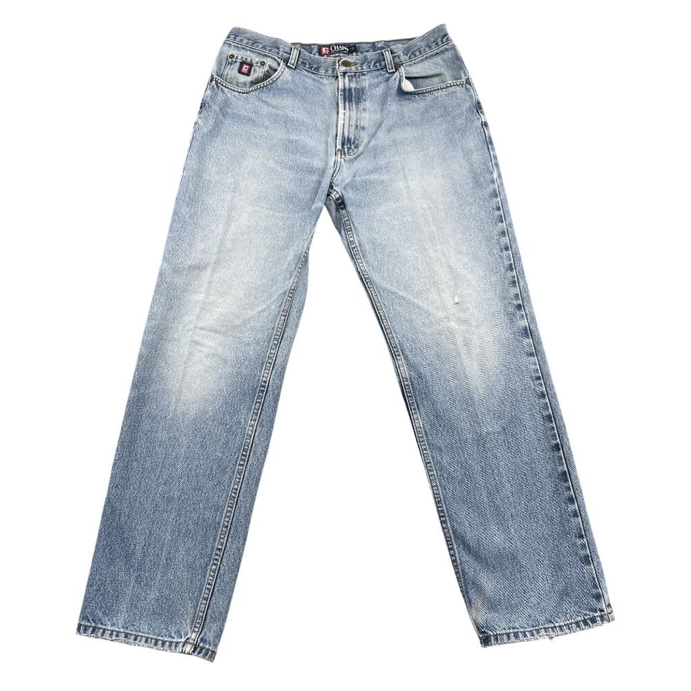 VTG Chaps Ralph Lauren Jeans Mens 36x32 Blue Straight Leg Denim Light Wash